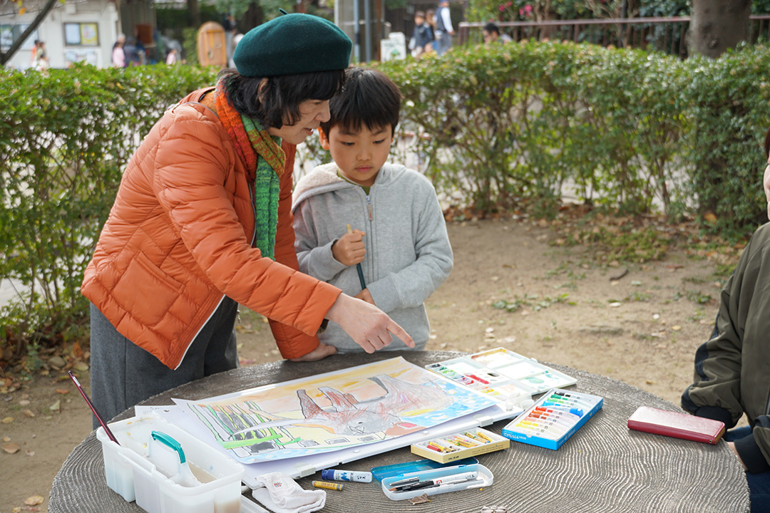 神戸市立王子動物園 永田萠先生との絵画教室